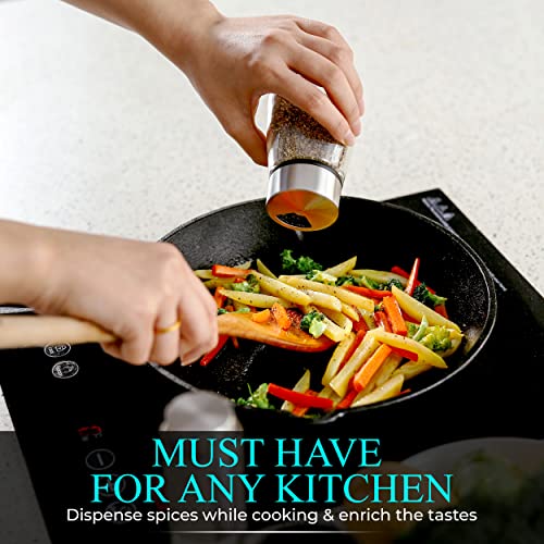 Salt and Pepper Shakers Set with Adjustable Pour Holes