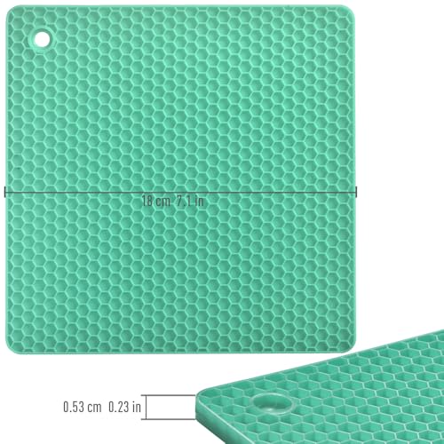 Silicone Square Trivets Mat (Mint Green)
