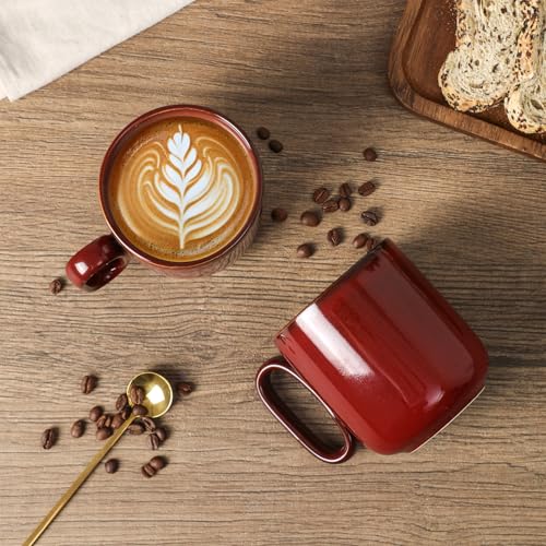 Ceramic Coffee Mug Set (Cherry Red)