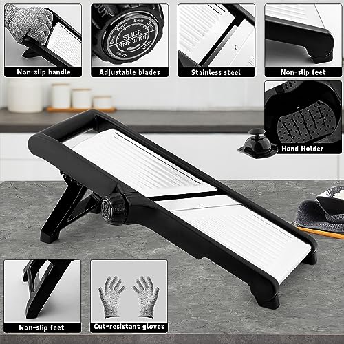 Mandoline Slicer for Kicthen (Black/Silver)