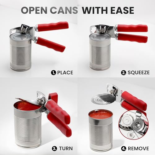 Heavy Duty Stainless Steel Can Opener Manual with Bottle Opener