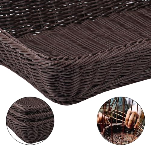 5 Pack 16 Inch Deep Coffee Wicker Bread Basket (5 Pack 16 Inch Coffee)