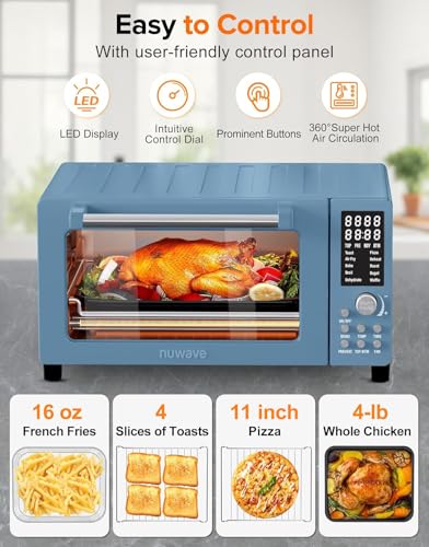 Bravo Pro Smart Air Fryer Toaster Oven Countertop Combo (Cozy Blue)