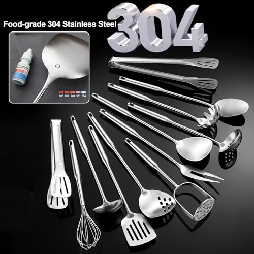 Stainless Steel Kitchen Utensils 12 Pcs (Small-12)