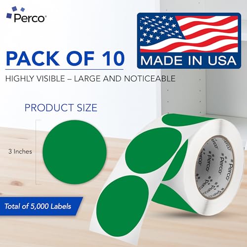 Green Perforated Round Circle Dot Sticker 3 (Green - Dark / 3 Inch)