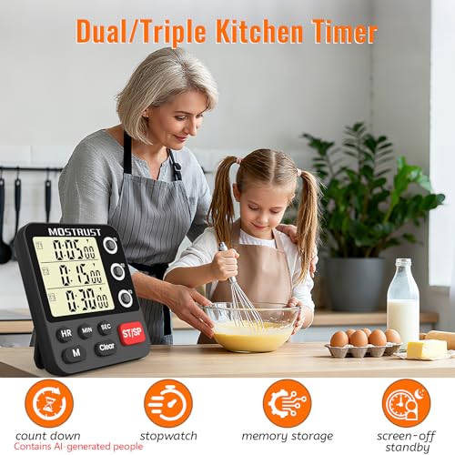 Digital Dual Kitchen Timer (Black)