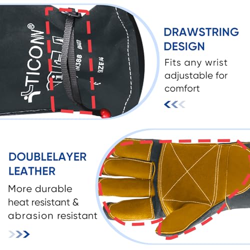 16" Leather Welding Gloves for Men