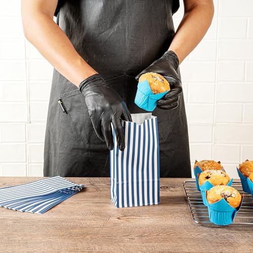 Blue And White Stripe Paper Bag (2 lb / Blue & White)