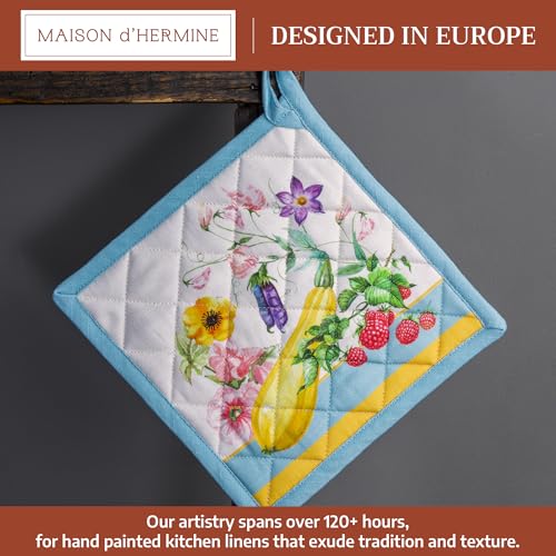 Pot Holders 100% Cotton Potholders (042 - Giverny / 8" x 8" (Pot Holder Pack of 1))