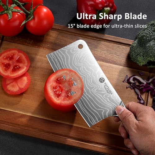 7 Inch Cleaver Knife with Full Tang Rosewood Handle (7 inch cleaver knife)