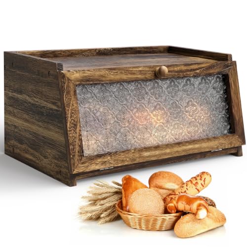 Bread Box for Kitchen Countertop (Carbonized Crabapple / 1‑tier)