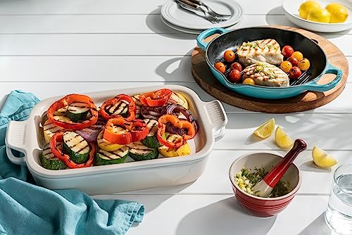 Stoneware Rectangular Dish with Platter Lid (White)