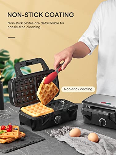 Waffle Maker 3 in 1 with Removable Non