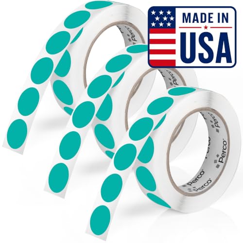 Teal Perforated Round Circle Dot Sticker 1 (Teal / 1 Inch)