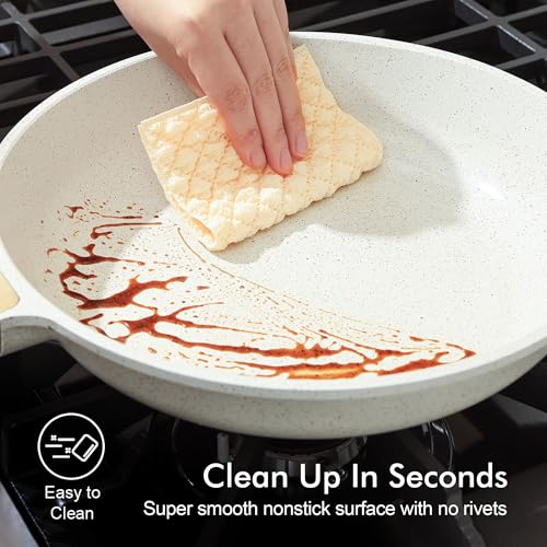 Nonstick Ceramic Frying Pan Skillet (10 Inch / White)