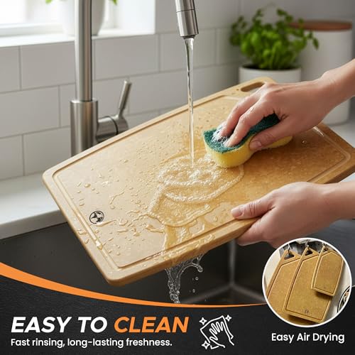 Composite Wood Cutting Board Set of 3 (Tan/Juice)