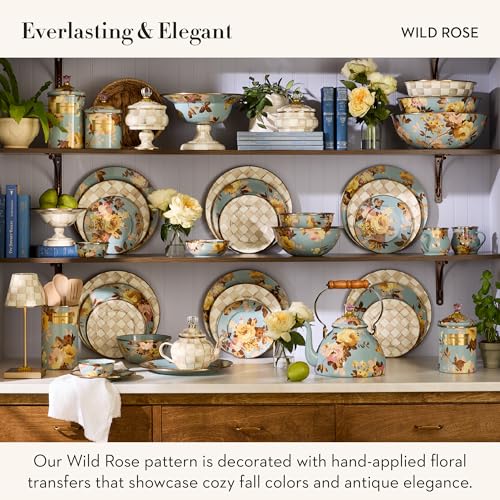 Enamel Round Tray (Slate Wild Rose)