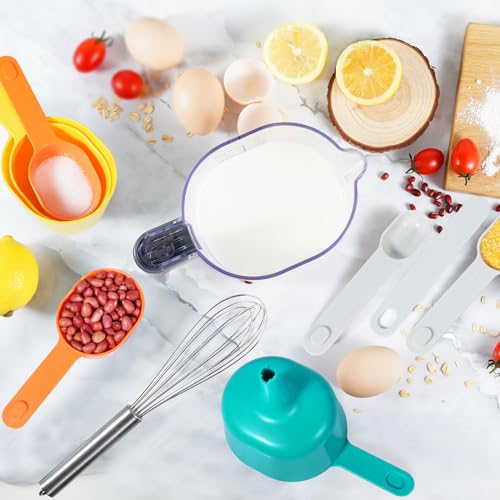 19 Pc Magnetic Measuring Cups and Spoons Set (19 Piece - Rainbow)