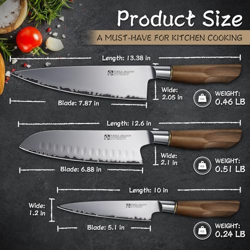 Knife Set 3Pcs Kitchen Knives Set (7.8 inch)