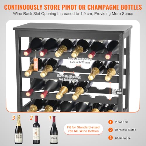 42 Bottle Modular Wine Rack (Black / 7-Tier 42 Bottles)