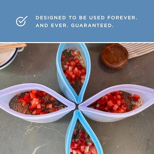 Premium Reusable Silicone Food Storage Bags (Clear / 2-Pack)