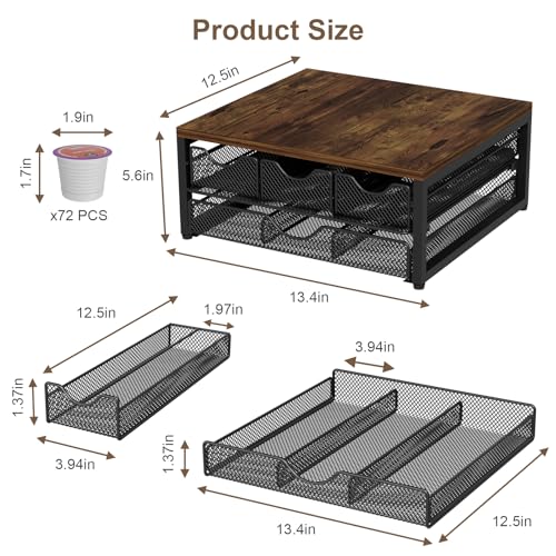 Coffee Pod Holder For Counter (Antique Finish)