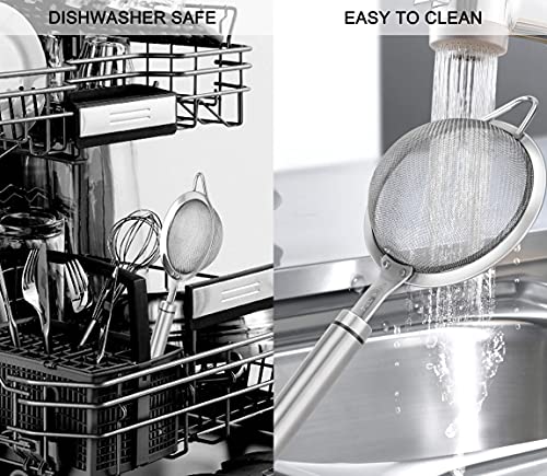 304 Stainless Steel Fine Mesh Strainers for Kitchen (5.51 inch Medium)