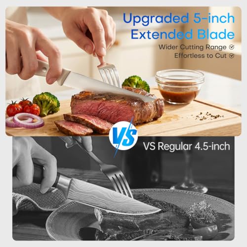 Upgraded Knife Set High Carbon Stainless Steel Ultra Sharp Blade Ergonomic Handle (15 Count)