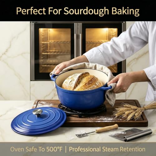 Nonstick Enameled Cast Iron Cookware Set (Blue B)