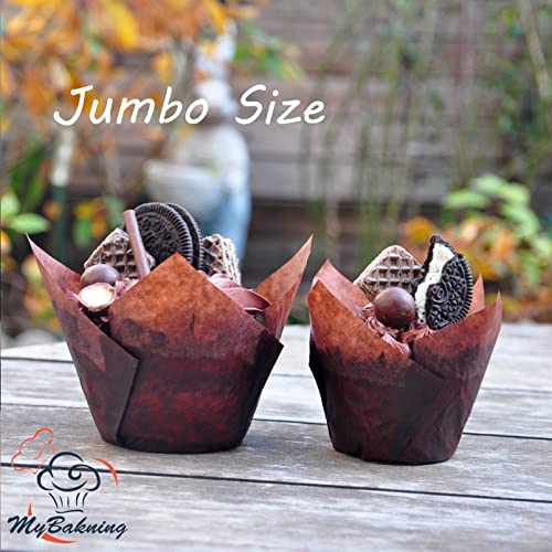 Jumbo Extra Large size Brown Tulip Baking Cups 2 (Jumbo Brown)