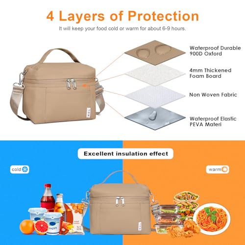 NOL 4L Insulated Lunch Bags for Women Cooler Bag Lightweight Nylon Waterproof Lunch Box for Work