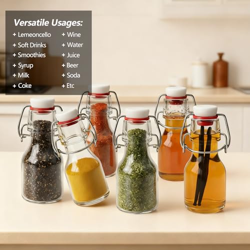 20pack 2oz Swing Top Glass Bottles with Airtight Lids for Vanilla (2 oz 20 pack)