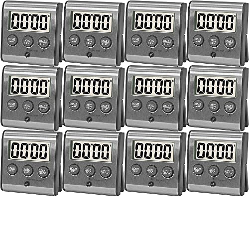 Elegant Digital Kitchen Timer Stainless Steel (12-Pack eT-78)