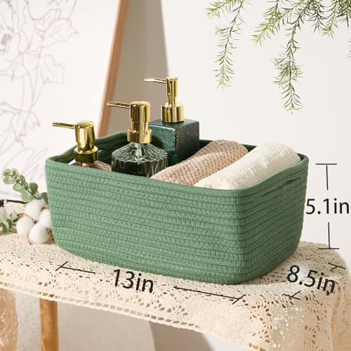 Small Storage Baskets for Organizing (3pcs-L13xW8.5xH5.1" / Green)