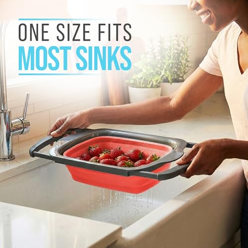 Coral XL Collapsible Silicone Over Sink Colander