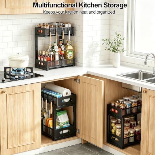 2 Pack Under Sink Organizer (Black)