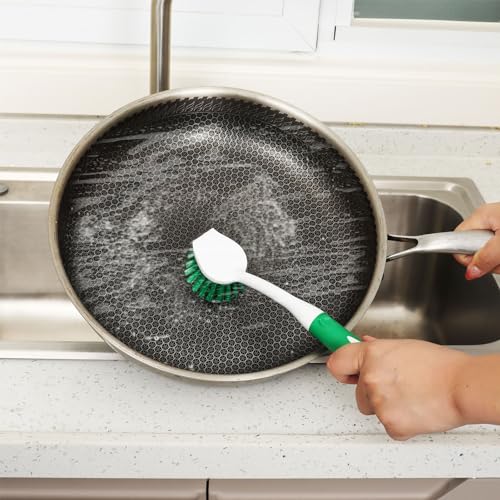 Dish Brush with Handle (Green)