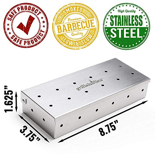 Stainless Steel Wood Chip Smoker Box for Gas & Charcoal Grills