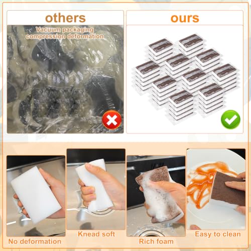 50 Pcs Individually Wrapped Sponges for Airbnb Apartment Brown (Brown)