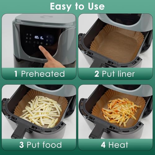 505 PCS Square Air Fryer Liners Disposable 8inch for 5 (8" Square)