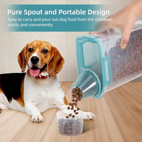 Airtight Small Cat Dog Pet Food Storage Containers BPA Free (Clear Blue x 2 / 3L-2pack)
