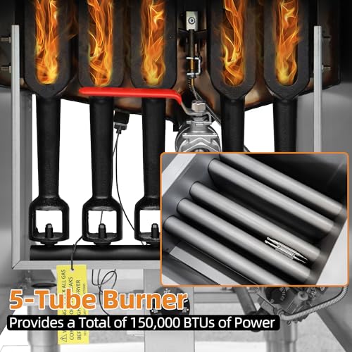 Commercial Gas Floor Fryer with 2 Baskets (Natural Gas 80 lb)