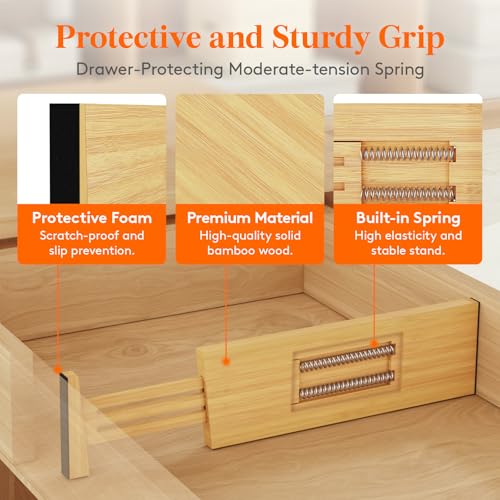 4" High Dresser Drawer Dividers (4"H, 12-16"L)