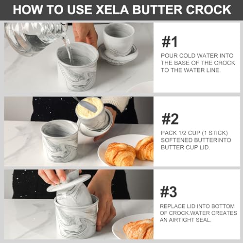 Ceramic Butter Crock (Gray / Large)
