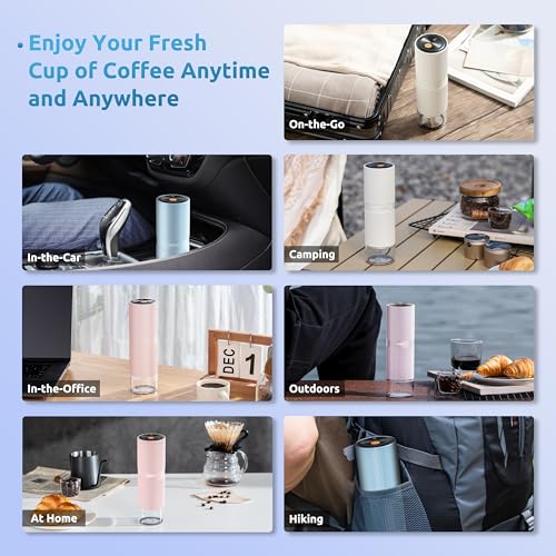 Portable Electric Coffee Grinder (Azure Blue)