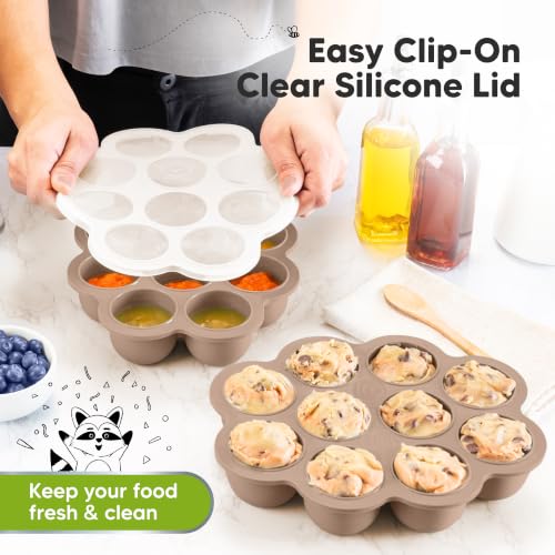 Silicone Food Freezer Trays with Lid (Chai Latte)