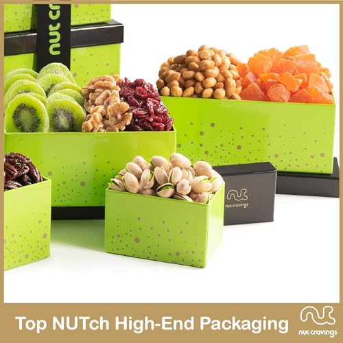 Dried Fruit & Mixed Nuts Gift Basket (Green - 6 Tier Tower)