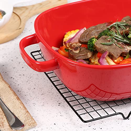 6 Quart Large Rectangular Baking Dish (6 quart Red)