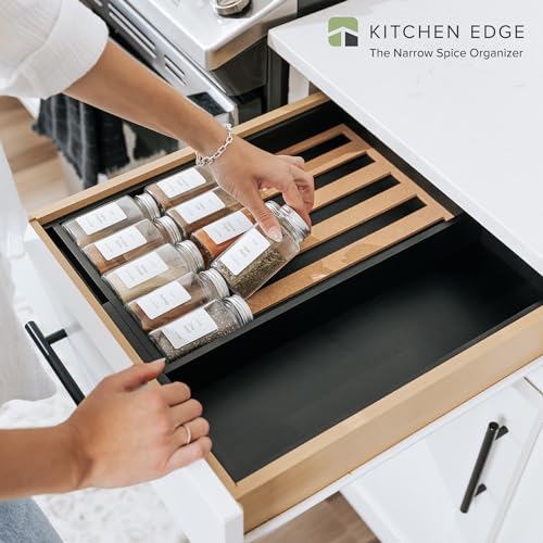Expandable Spice Drawer Organizer (Black Bamboo)