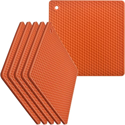 Silicone Square Trivets Mat (Orange)